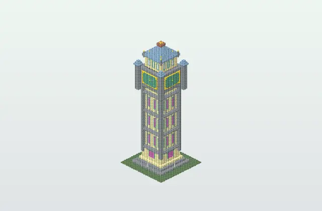 Big Ben Elizabeth Tower - Detailed London Clock Tower Minecraft Schematic preview