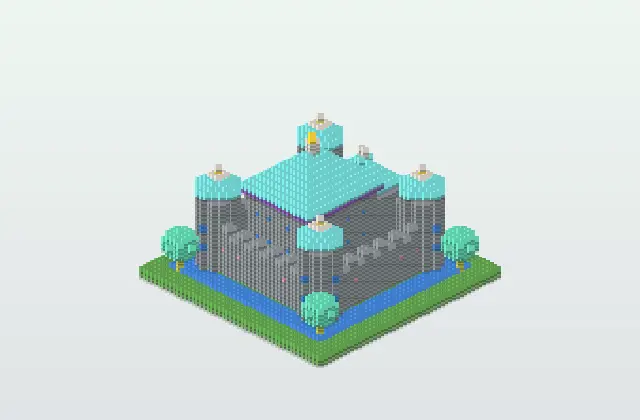 Compact Emerald Medieval Castle House preview